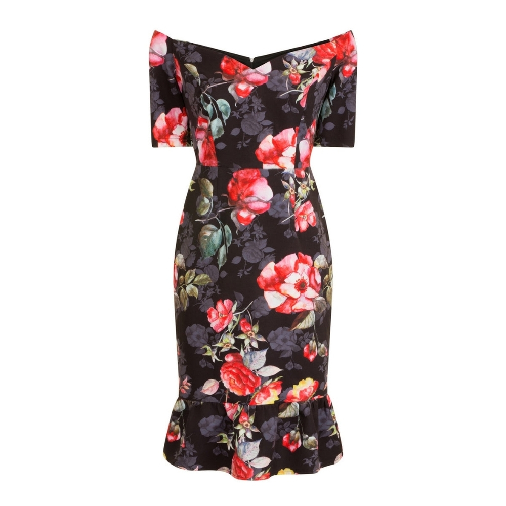 PAPER Dolls 6 Off The Shoulder Floral Bardot Print Bodycon Cocktail Dress
